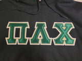Pi Lambda Chi - Jerzees 4997M - Pullover Hooded Sweatshirt with Hunter on Metallic Double Stitched Letters