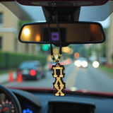 Pi Lambda Chi Tiki Necklace For Multi Cultural Sorority: Gold Mirror on Dark Green Twill