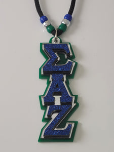 Sigma Alpha Zeta-Tiki; Acrylic; Mirror Front on Dark Green or Navy Glitter (Copy)