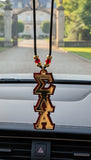 Sigma Lambda Alpha Tiki Necklace For Multi Cultural Sorority: Gold Mirror on Burgundy Glitter Acrylic