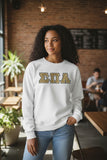 Sigma Pi Alpha Comfort Colors® Ring Spun Crewneck Sweatshirt with Metallic Gold Satin Stitched Letters