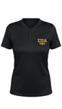 Sigma Pi Alpha Sport-Tek® 2-Button Henley Jersey with Shimmering Gold Letters