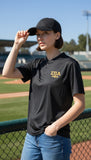 Sigma Pi Alpha Sport-Tek® 2-Button Henley Jersey with Shimmering Gold Letters