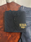 Sigma Pi Alpha Sport-Tek® 2-Button Henley Jersey with Shimmering Gold Letters