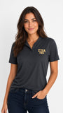 Sigma Pi Alpha Sport-Tek® 2-Button Henley Jersey with Shimmering Gold Letters