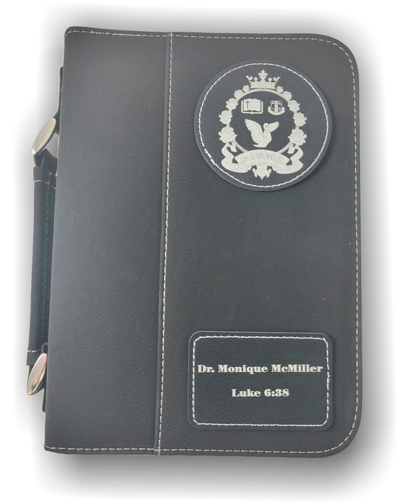 Sigma Tau Sigma - GFT297A Black/Gold Leatherette Book/Bible Cover with Zipper & Handle