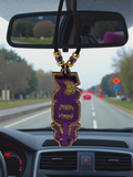 Sigma Theta Psi Tiki - Purple Mirror on Gold Glitter Sorority Necklace