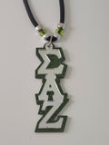 Sigma Alpha Zeta-Tiki; Acrylic; Mirror Front on Dark Green or Navy Glitter
