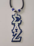 Sigma Alpha Zeta-Tiki; Acrylic; Mirror Front on Dark Green or Navy Glitter