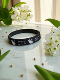 Sigma Tau Sigma Black Silicone Bracelet, Sorority Engraved Wristband, Greek Life Jewelry for Wrist