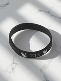 Sigma Tau Sigma Black Silicone Bracelet, Sorority Engraved Wristband, Greek Life Jewelry for Wrist