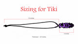 Sigma Theta Psi Tiki - Purple Mirror on Black Glitter Sorority Necklace