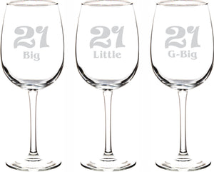 Sisters 21st Birthday Wine Glass