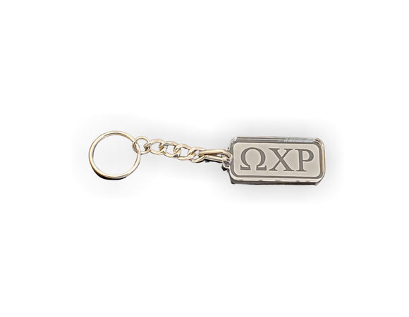 Omega Chi Rho-Keychain; Acrylic; with Greek Letters-WCR-02-KEY-RCT