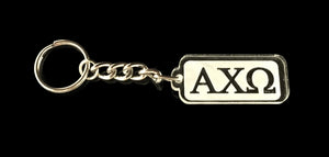 Alpha Chi Omega - Clear Acrylic Rectangular Etched Keychain