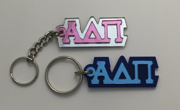 Alpha Delta Pi - Mirror Key Chain with Greek Letters - 1008-765DF2-050423