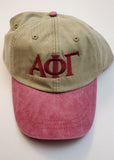 Alpha Phi Gamma - Vintage Style Baseball Cap with Leather Strap