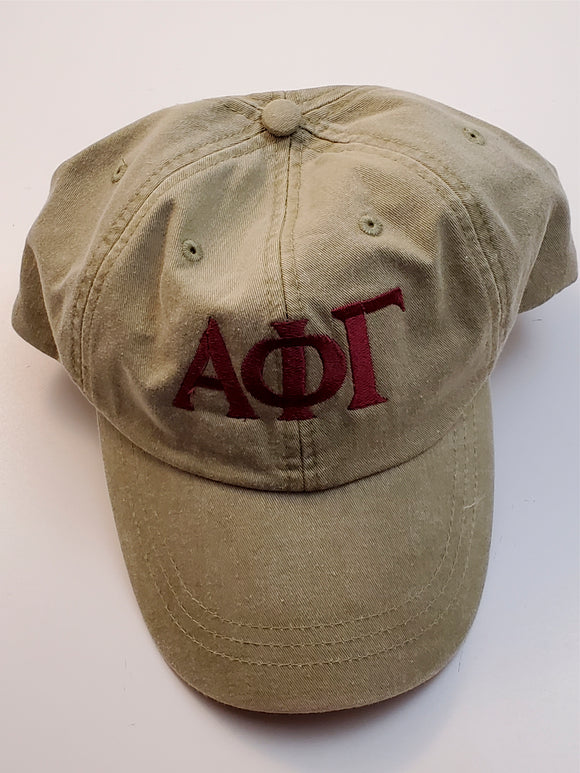Alpha Phi Gamma - Vintage Style Baseball Cap with Leather Strap