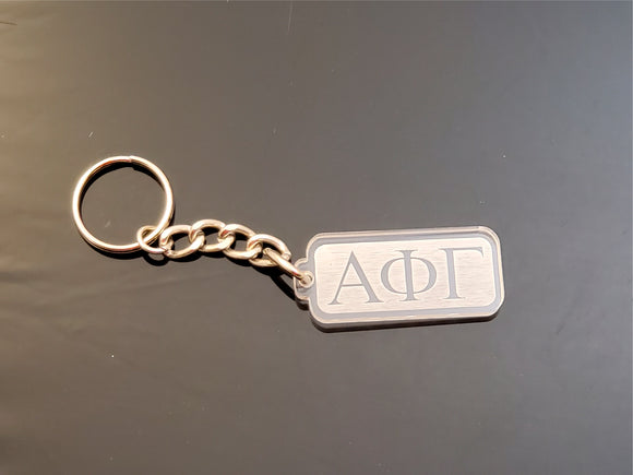 Alpha Phi Gamma - Clear Rectangular Key Chain with Letters