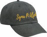 Sigma Pi Alpha – Baseball Cap, Embroidered, AD969 6-Panel Low-Profile Washed Pigment-Dyed Cap