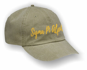 Sigma Pi Alpha – Baseball Cap, Embroidered, AD969 6-Panel Low-Profile Washed Pigment-Dyed Cap