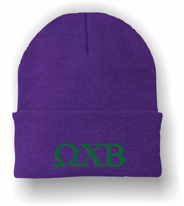Omega Chi Beta–Knit Cap; Embroidered-Beanie-CP90 Port & Company®-WCB-CP90-BN