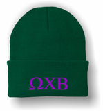 Omega Chi Beta–Knit Cap; Embroidered-Beanie-CP90 Port & Company®-WCB-CP90-BN