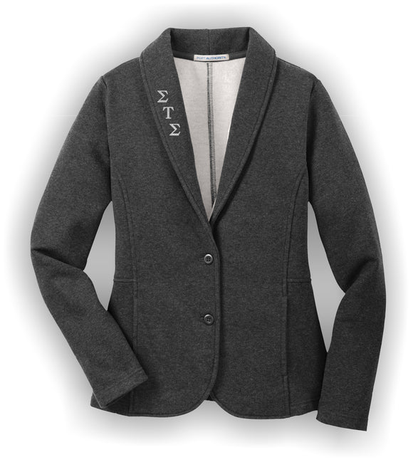 Sigma Tau Sigma-Ladies Fleece Blazer; Port Authority®; Embroidered-STS-L298-BLAZER