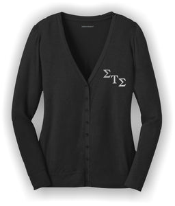 Sigma Tau Sigma-Ladies Cardigan; Port Authority®; Embroidered-STS-L545-CARDIGAN