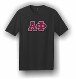 Alpha Phi – T-Shirt, Embroidered (Single Stitched)  – 5180 Hanes® Beefy-T® - 100% Cotton T-Shirt