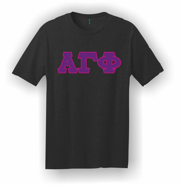 Alpha Gamma Phi – T-Shirt, Embroidered (Single Stitched)  – 5180 Hanes® Beefy-T® - 100% Cotton T-Shirt