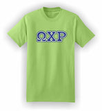 Omega Chi Rho – T-Shirt, Embroidered (Single Stitched)  – 5180 Hanes® Beefy-T® - 100% Cotton T-Shirt
