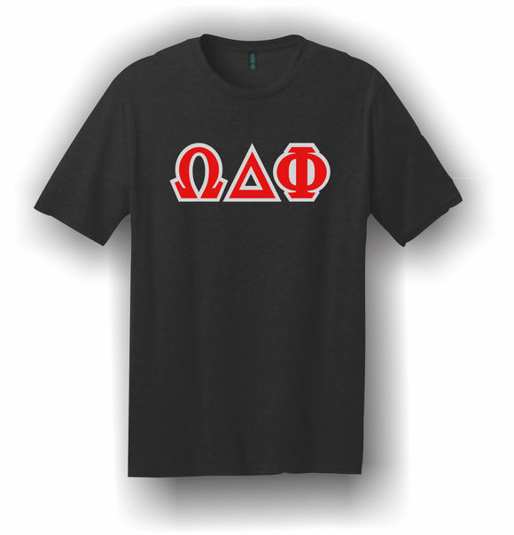 Omega Delta Phi – T-Shirt, Embroidered (Single Stitched) – 5180 Hanes® Beefy-T® - 100% Cotton T-Shirt - 23414-058164-080423