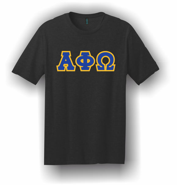 Alpha Phi Omega – T-Shirt, Embroidered (Single Stitched)  – 5180 Hanes® Beefy-T® - 100% Cotton T-Shirt