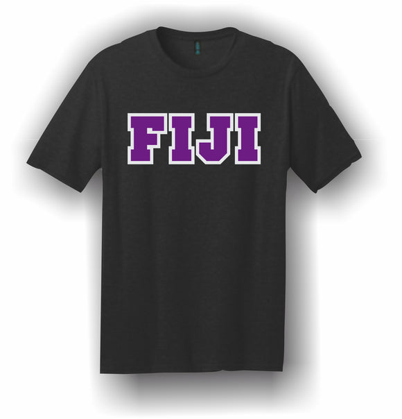 Phi Gamma Delta, FIJI – T-Shirt, Embroidered (Single Stitched)  – 5180 Hanes® Beefy-T® - 100% Cotton T-Shirt
