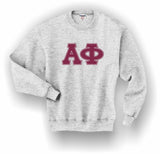Alpha Phi–Crewneck Sweatshirt, Embroidered (Double Stitched)–4662M JERZEES® SUPER SWEATS®