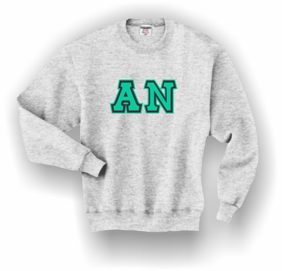 Alpha Nu–Crewneck Sweatshirt, Embroidered (Double Stitched)–4662M JERZEES® SUPER SWEATS®