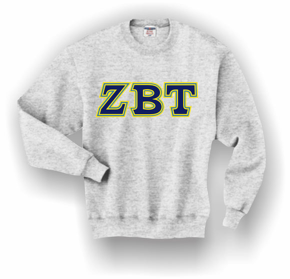 Zeta Beta Tau – Crewneck Sweatshirt, Embroidered (Double Stitched) – 4662M JERZEES® SUPER SWEATS®