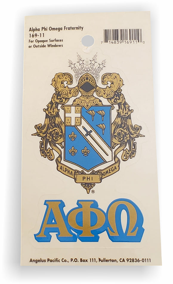 Alpha Phi Omega - Decal with Letters and Crest