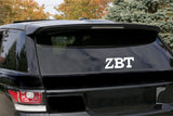 Zeta Beta Tau – Decal for Car, Laptop or Anywhere; Vinyl Decal in 2 Inch or 3 Inch sizes