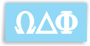 Omega Delta Phi – Decal for Car, Laptop or Anywhere; Vinyl Decal in 2 Inch or 3 Inch sizes
