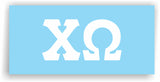 Chi Omega – White Vinyl Decals for Car, Computer or anywhere
