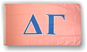 Delta Gamma - 3'x5' Polyester Flag with Light Blue Letters on Pink