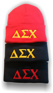 Delta Sigma Chi - Assorted Fold Up Beanies with Greek Letters