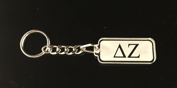 Delta Zeta - Rectangular Acrylic Etched Keychain with Letters - 1029-E4C011-020624