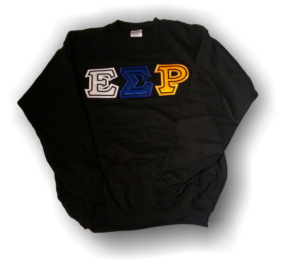 Epsilon Sigma Rho - Crew Neck Sweatshirt with White, Blue  and Gold Letters