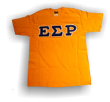 Epsilon Sigma Rho - Gold T-Shirt with Royal Blue on White Tackle Twill