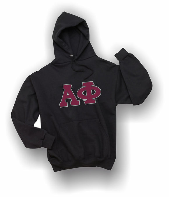 Alpha Phi - Hooded Sweatshirt, Embroidered (Double Stitched) - 4997M JERZEES® SUPER SWEATS®