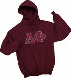 Alpha Phi - Hooded Sweatshirt, Embroidered (Double Stitched) - 4997M JERZEES® SUPER SWEATS®