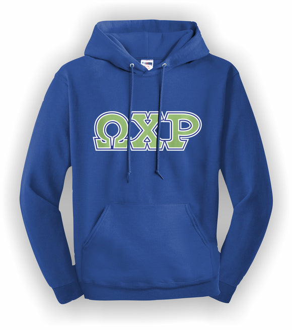 Omega Chi Rho - Hooded Sweatshirt, Embroidered(Double Stitched) - 4997M JERZEES® SUPER SWEATS®